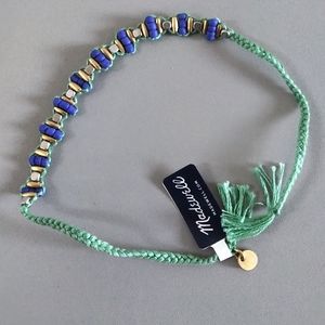 Green Beaded Tie Bracelet